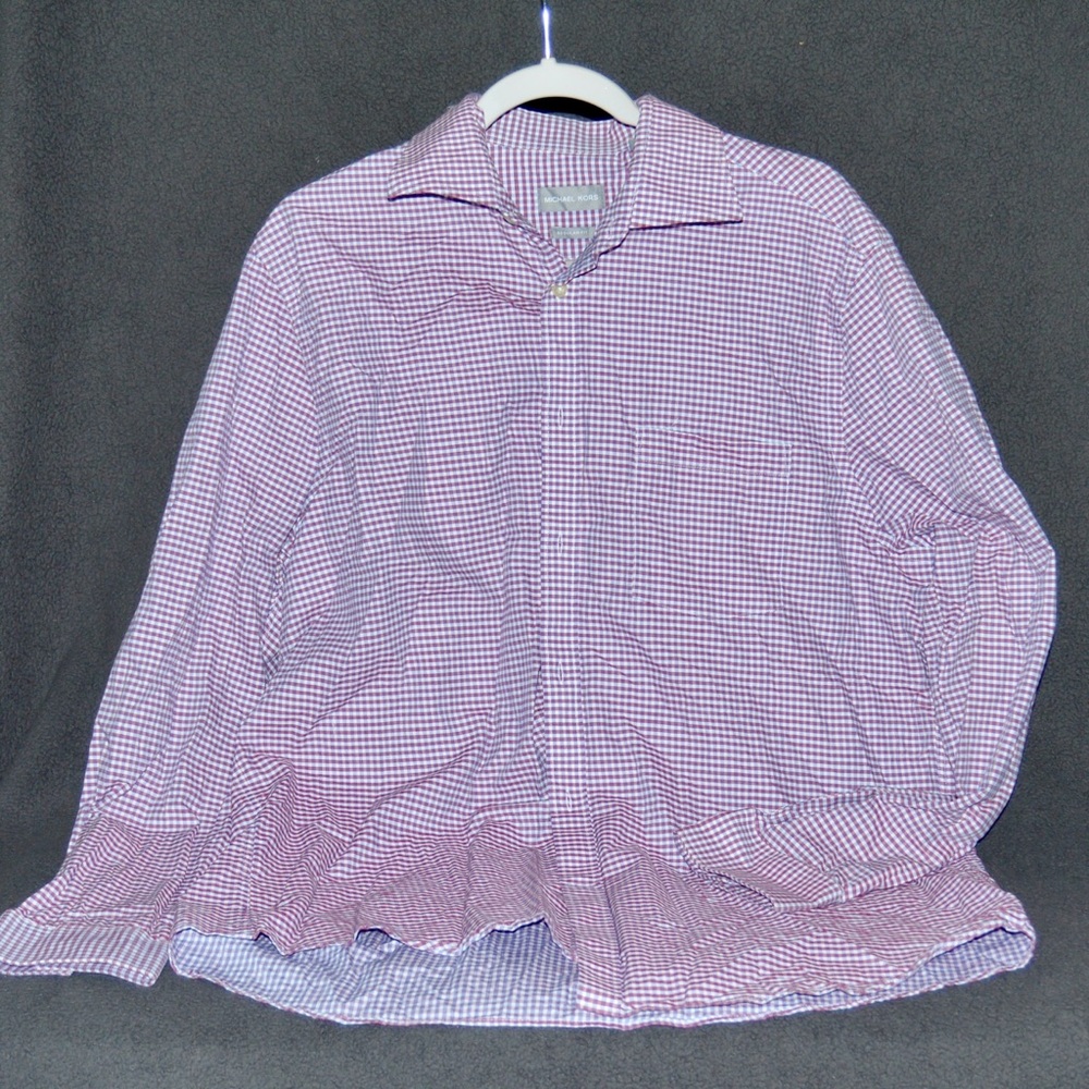 Michael Kors regular Fit Plaid Button Down Collared Shirt